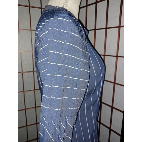 Anthropologie Belle Vere Pleated Striped Blouse - Picture 8 of 16